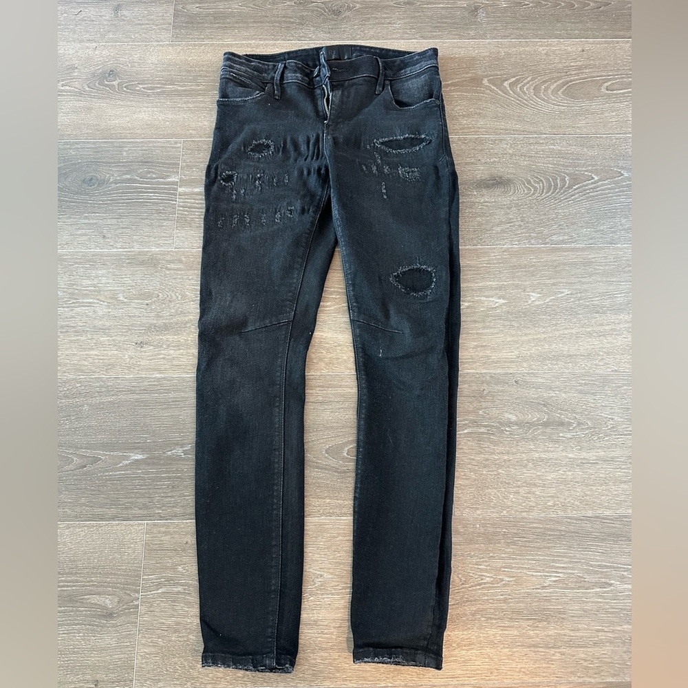 RtA Black Skinny Distressed Skinny High Rise Jeans